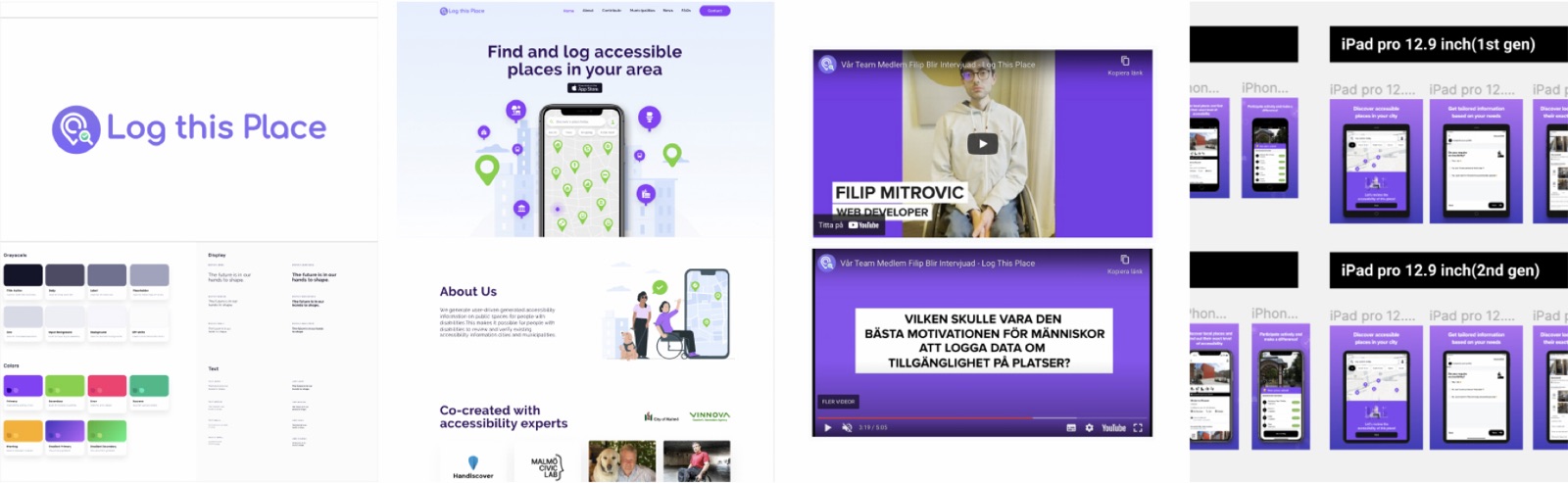 Log this Place branding, website, video series and app store screenshots
